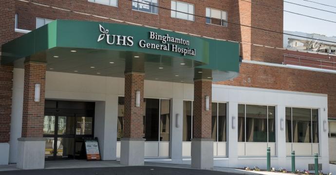 front entrance to Binghamton General Hospital