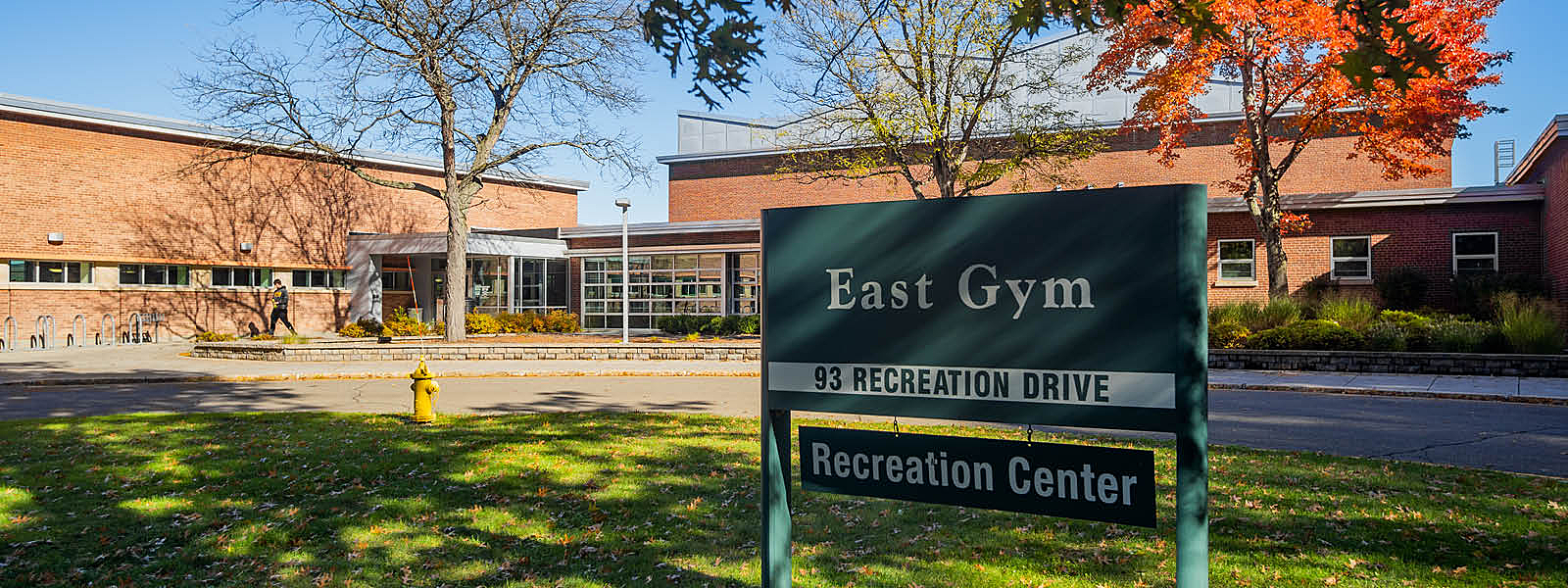 East Gym building with directory sign out front